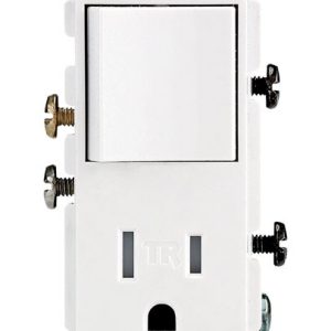Leviton Decora 15 amps 125 V White Combination Switch/Outlet 5-15 R 1 pk