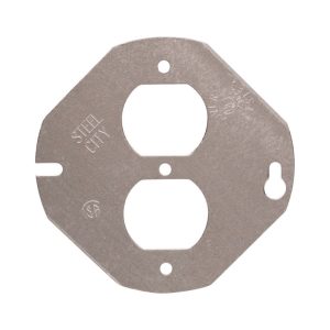 Steel City Octagon Steel 1 gang Duplex Outlet Cover