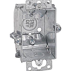 Steel City 10-1/2 cu in Rectangle Galvanized Steel 1 gang Switch Box Silver