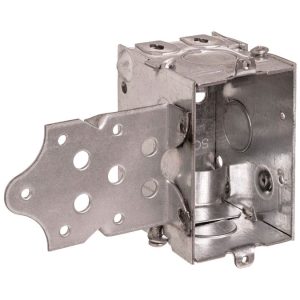Steel City 12.5 cu in Rectangle Galvanized Steel 1 gang Switch Box w/S Bracket Silver