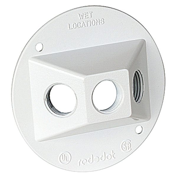 Red Dot Round Aluminum 1 gang Weatherproof Cover