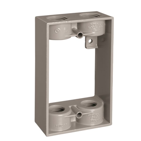 Red Dot Rectangle Aluminum 1 gang Box Extension Silver