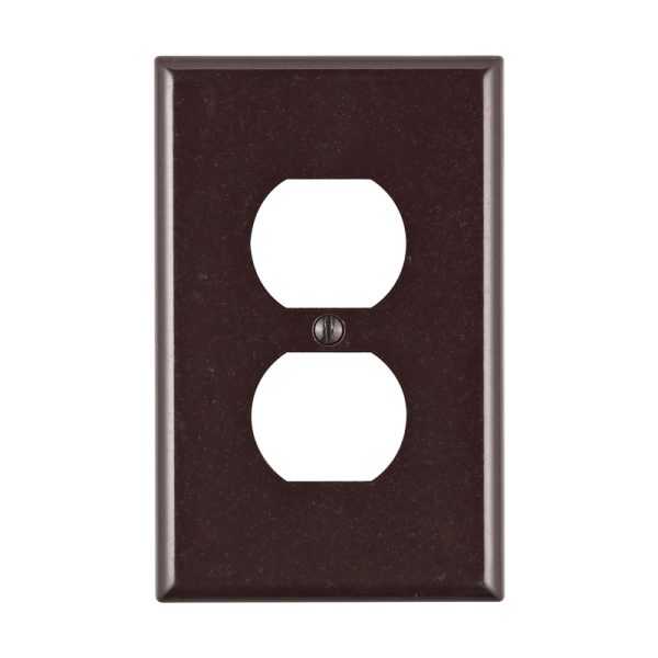 Leviton Brown 1 gang Plastic Receptacle Wall Plate 1 pk