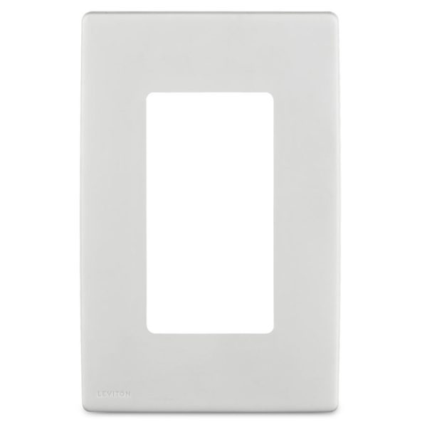 Leviton White 1 gang Plastic Rocker Screwless Wall Plate 1 pk