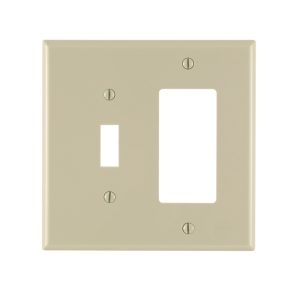 Leviton Midway Ivory 2 gang Thermoplastic Nylon Decora/Toggle Wall Plate 1 pk