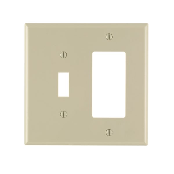 Leviton Midway Ivory 2 gang Thermoplastic Nylon Decora/Toggle Wall Plate 1 pk
