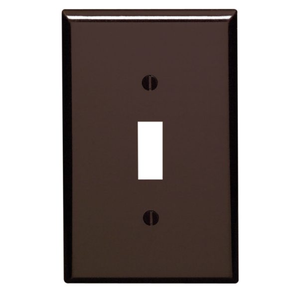 Leviton Brown 1 gang Plastic Toggle Wall Plate 1 pk