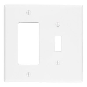Leviton White 2 gang Thermoplastic Nylon Decora/Toggle Wall Plate 1 pk