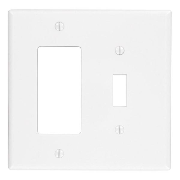 Leviton White 2 gang Thermoplastic Nylon Decora/Toggle Wall Plate 1 pk