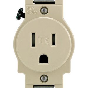 Leviton 15 amps 125 V Single Ivory Tamper Resistant Outlet 5-15R 1 pk