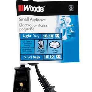 Woods 18/2 HPN 125 V 2 ft. L Small Appliance Cord