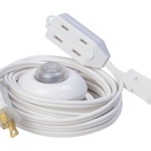 Woods Indoor 15 ft. L White Extension Cord with Switch 16/2