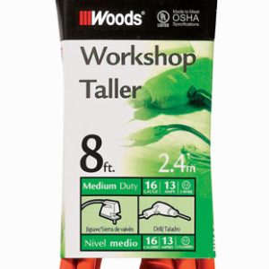Woods Outdoor 8 ft. L Orange Extension Cord 16/3