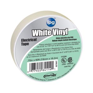 IPG .75 in. W X 60 ft. L White Vinyl Electrical Tape