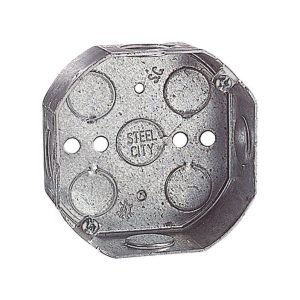 Steel City 15.8 cu in Octagon Steel Electrical Ceiling Box Silver