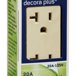 Leviton Decora Plus 20 amps 125 V Duplex Ivory Outlet 5-20R 1 pk