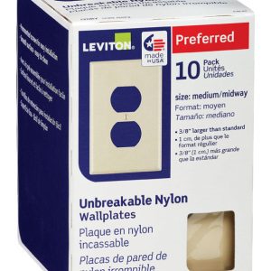 Leviton Midway Ivory 1 gang Thermoplastic Nylon Duplex Outlet Wall Plate 10 pk