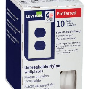 Leviton White 1 gang Thermoplastic Nylon Duplex Outlet Wall Plate 10 pk