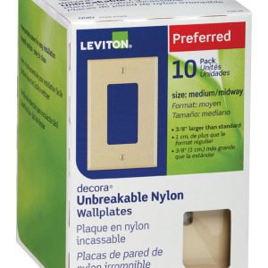 Leviton Decora Ivory 1 gang Thermoplastic Nylon Rocker Wall Plate 10 pk