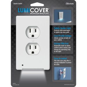 Westek LUMICOVER White 1 gang Plastic Duplex Outlet Classic Nightlight Wall Plate 1 pk