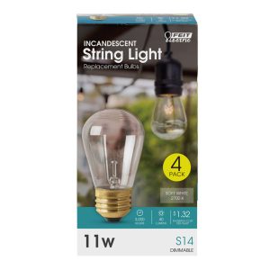Feit Electric 11 W S14 Decorative Incandescent Bulb E26 (Medium) Soft White 4 pk