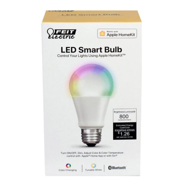 Feit Electric A19 E26 (Medium) LED Smart Bulb Color Changing 60 Watt Equivalence 1 pk