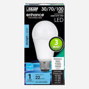 Feit Electric Enhance A21 E26 (Medium) LED Bulb Daylight 30/70/100 Watt Equivalence 1 pk