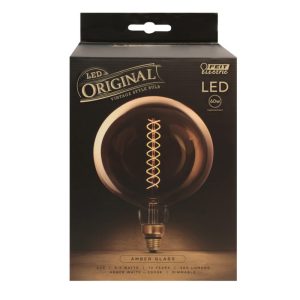 Feit Electric G63 E26 (Medium) LED Bulb Amber White 60 Watt Equivalence 1 pk