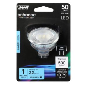 Feit Electric Enhance MR16 GU5.3 LED Bulb Daylight 50 Watt Equivalence 1 pk