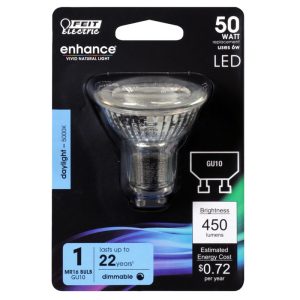 Feit Electric Enhance MR16 GU10 LED Bulb Daylight 50 Watt Equivalence 1 pk