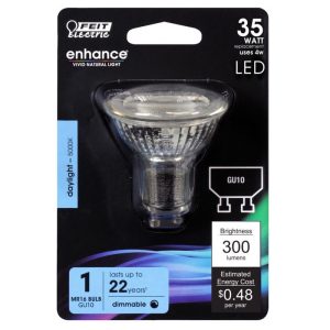 Feit Electric Enhance MR16 GU10 LED Bulb Daylight 35 Watt Equivalence 1 pk