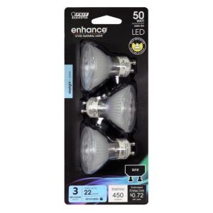 Feit Electric Enhance MR16 GU10 LED Bulb Daylight 50 Watt Equivalence 3 pk