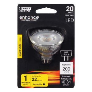 Feit Electric Enhance MR16 GU5.3 LED Bulb Bright White 20 Watt Equivalence 1 pk