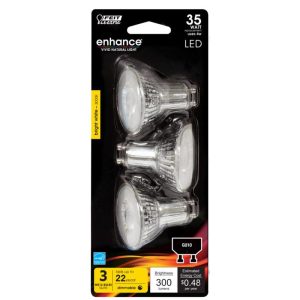 Feit Electric Enhance MR16 GU10 LED Bulb Bright White 35 Watt Equivalence 3 pk