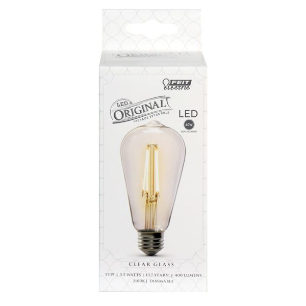 Feit Electric ST19 E26 (Medium) LED Bulb Soft White 60 Watt Equivalence 1 pk