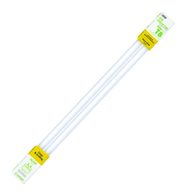 Feit Electric 32 W T8 1 in. D X 48 in. L Fluorescent Bulb Warm White Linear 3000 K 2 pk