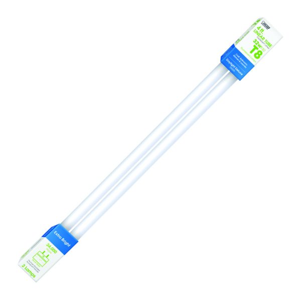 Feit Electric 32 W T8 1 in. D X 48 in. L Fluorescent Bulb Daylight Linear 6500 K 2 pk