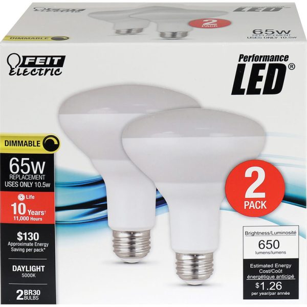 Feit Electric BR30 E26 (Medium) LED Bulb Daylight 65 Watt Equivalence 2 pk