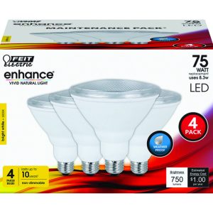 Feit Electric Enhance PAR38 E26 (Medium) LED Bulb Bright White 75 Watt Equivalence 4 pk