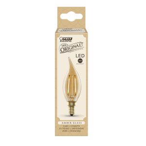 Feit Electric CA10 E12 (Candelabra) LED Bulb Amber 40 Watt Equivalence 1 pk
