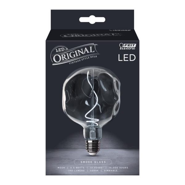 Feit Electric Tear Drop E26 (Medium) Filament LED Bulb Smoke Daylight 60 Watt Equivalence 1 pk