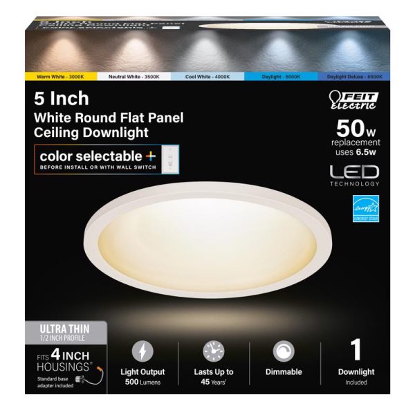 Feit Electric White 4 in. W LED Retrofit Downlight Kit 6.5 W
