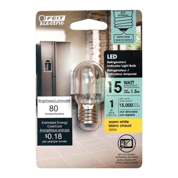 Feit Electric T7 E17 (Intermediate) LED Bulb Warm White 15 Watt Equivalence 1 pk