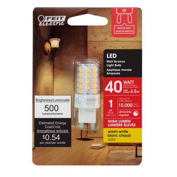 Feit Electric G9 Bi-Pin LED Bulb Warm White 40 Watt Equivalence 1 pk