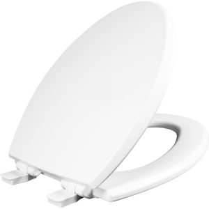 Bemis Kendall Slow Close Elongated White Enameled Wood Toilet Seat