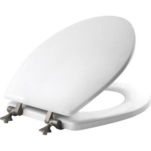 Bemis Slow Close Round White Molded Wood Toilet Seat