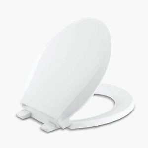 Kohler Cachet Slow Close Round White Plastic Toilet Seat