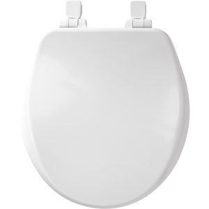 Bemis Slow Close Round White Enameled Wood Toilet Seat