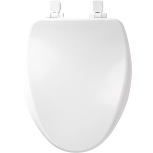 Bemis Slow Close Elongated White Enameled Wood Toilet Seat