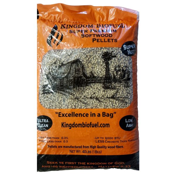 Kingdom Biofuel Super Premium Softwood Wood Pellet Fuel 40 lb